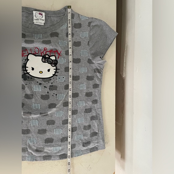 Grey Polka Dot Hello Kitty T-Shirt - Picture 5 of 7